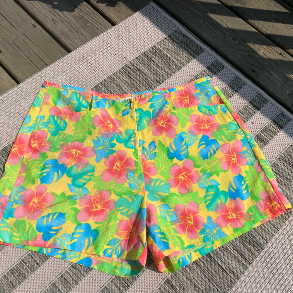 💐VTG look Catalina retro-floral board shorts nylon, zip, pockets, quick dry